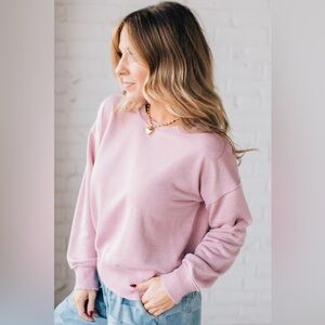 Jane & Delancey Pink Acid Wash Top